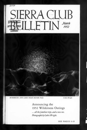 Sierra Club Bulletin 1952 Vol 37 No 3 March thumbnail